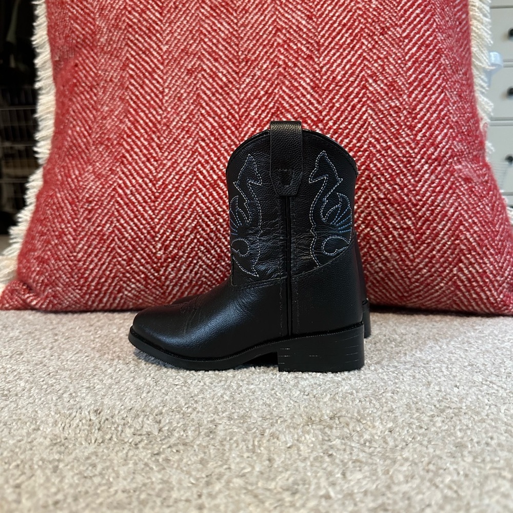 Kids Unisex Black Western Cowboy Boots